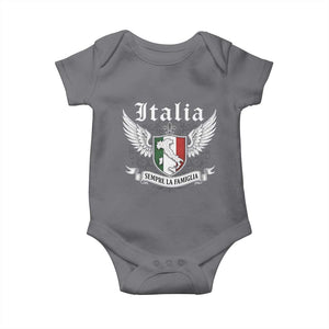 Italy Italia Sempre La Famiglia Baby Onesie Family Is Everything Italian Saying TS11 Charcoal Print Your Wear