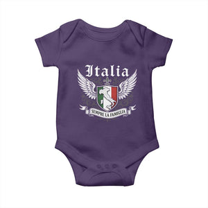 Italy Italia Sempre La Famiglia Baby Onesie Family Is Everything Italian Saying TS11 Purple Print Your Wear