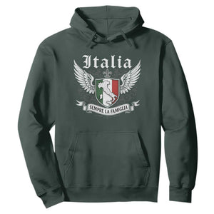 Italy Italia Sempre La Famiglia Hoodie Family Is Everything Italian Saying TS11 Dark Forest Green Print Your Wear
