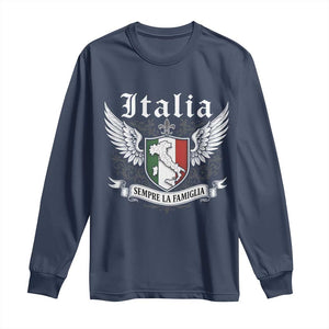 Italy Italia Sempre La Famiglia Long Sleeve Shirt Family Is Everything Italian Saying TS11 Navy Print Your Wear