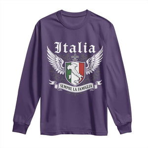 Italy Italia Sempre La Famiglia Long Sleeve Shirt Family Is Everything Italian Saying TS11 Purple Print Your Wear