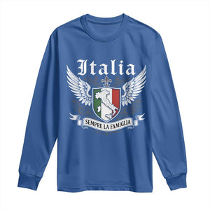 Italy Italia Sempre La Famiglia Long Sleeve Shirt Family Is Everything Italian Saying TS11 Royal Blue Print Your Wear