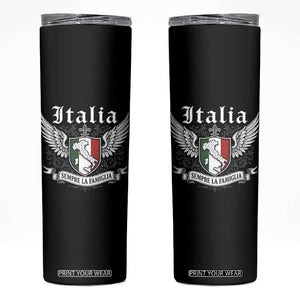 Italy Italia Sempre La Famiglia Skinny Tumbler Family Is Everything Italian Saying TS11 Black Print Your Wear