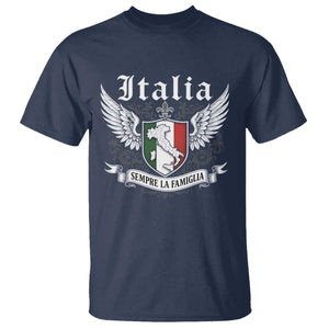 Italy Italia Sempre La Famiglia T Shirt - Family Is Everything Italian Saying Heritage Tee TS11 Navy Print Your Wear