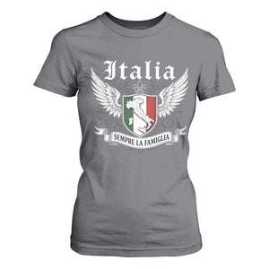 Italy Italia Sempre La Famiglia T Shirt For Women Family Is Everything Italian Saying TS11 Charcoal Print Your Wear
