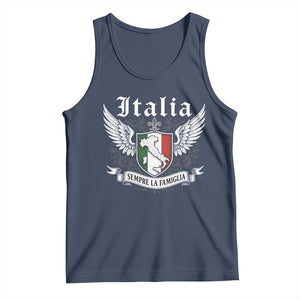 Italy Italia Sempre La Famiglia Tank Top Family Is Everything Italian Saying TS11 Navy Print Your Wear