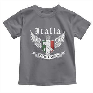 Italy Italia Sempre La Famiglia Toddler T Shirt Family Is Everything Italian Saying TS11 Charcoal Print Your Wear