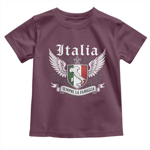 Italy Italia Sempre La Famiglia Toddler T Shirt Family Is Everything Italian Saying TS11 Maroon Print Your Wear