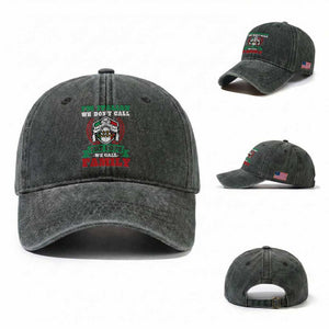 Funny I'm Italian We Don't Call The Cops We Call Family Washed Cotton Baseball Cap Sicilian Mafia TS11 Washed Cap Universal Fit Dark Green Print Your Wear