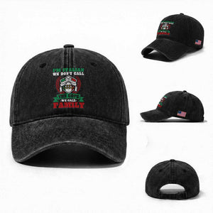 Funny I'm Italian We Don't Call The Cops We Call Family Washed Cotton Baseball Cap Sicilian Mafia TS11 Washed Cap Universal Fit Black Print Your Wear