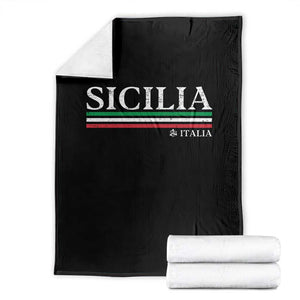 Sicily Sicilian Italian Flag Souvenirs Medusa Throw Blanket TS11 Black Print Your Wear
