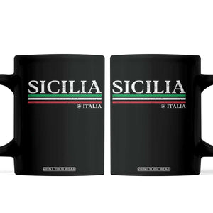 Sicily Sicilian Italian Flag Souvenirs Medusa Coffee Mug TS11 Black Print Your Wear