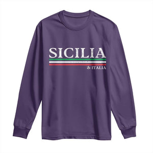 Sicily Sicilian Italian Flag Souvenirs Medusa Long Sleeve Shirt TS11 Purple Print Your Wear