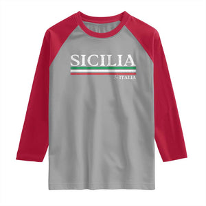 Sicily Sicilian Italian Flag Souvenirs Medusa Raglan Shirt TS11 Sport Gray Red Print Your Wear
