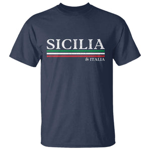 Sicily Sicilian Italian Flag Souvenirs Medusa T Shirt TS11 Navy Print Your Wear