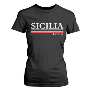 Sicily Sicilian Italian Flag Souvenirs Medusa T Shirt For Women TS11 Black Print Your Wear