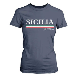 Sicily Sicilian Italian Flag Souvenirs Medusa T Shirt For Women TS11 Navy Print Your Wear