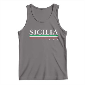 Sicily Sicilian Italian Flag Souvenirs Medusa Tank Top TS11 Deep Heather Print Your Wear