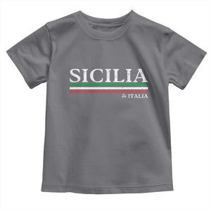 Sicily Sicilian Italian Flag Souvenirs Medusa Toddler T Shirt TS11 Charcoal Print Your Wear