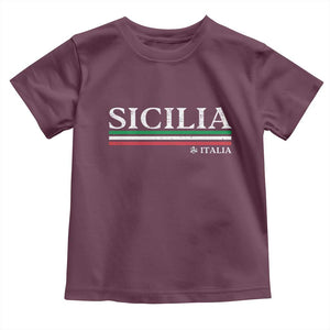 Sicily Sicilian Italian Flag Souvenirs Medusa Toddler T Shirt TS11 Maroon Print Your Wear