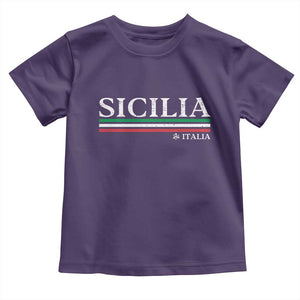 Sicily Sicilian Italian Flag Souvenirs Medusa Toddler T Shirt TS11 Purple Print Your Wear