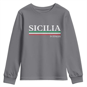 Sicily Sicilian Italian Flag Souvenirs Medusa Youth Sweatshirt TS11 Charcoal Print Your Wear