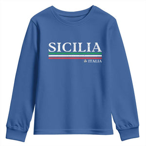 Sicily Sicilian Italian Flag Souvenirs Medusa Youth Sweatshirt TS11 Royal Blue Print Your Wear