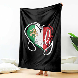 Sicily Palermo Italy Medusa Sicilia Heart Italian Flag Throw Blanket TS11 Print Your Wear
