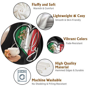 Sicily Palermo Italy Medusa Sicilia Heart Italian Flag Throw Blanket TS11 Print Your Wear