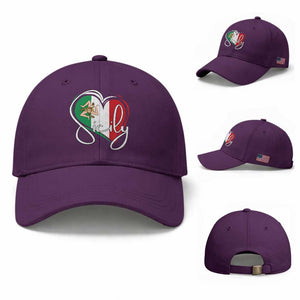Sicily Palermo Italy Medusa Sicilia Heart Italian Flag Baseball Cap TS11 Baseball Cap Universal Fit Purple Print Your Wear