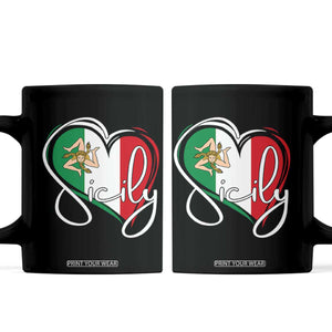 Sicily Palermo Italy Medusa Sicilia Heart Italian Flag Coffee Mug TS11 Black Print Your Wear