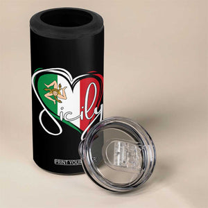 Sicily Palermo Italy Medusa Sicilia Heart Italian Flag 4 in 1 Can Cooler Tumbler TS11 Print Your Wear