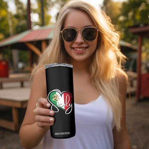 Sicily Palermo Italy Medusa Sicilia Heart Italian Flag Skinny Tumbler TS11 Print Your Wear