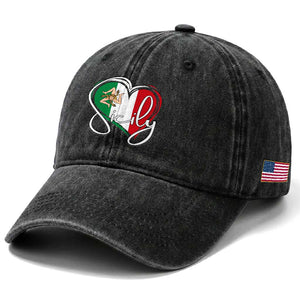 Sicily Palermo Italy Medusa Sicilia Heart Italian Flag Washed Cotton Baseball Cap TS11 Print Your Wear