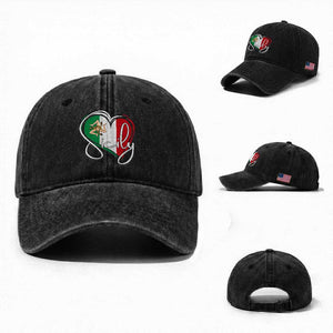 Sicily Palermo Italy Medusa Sicilia Heart Italian Flag Washed Cotton Baseball Cap TS11 Washed Cap Universal Fit Black Print Your Wear
