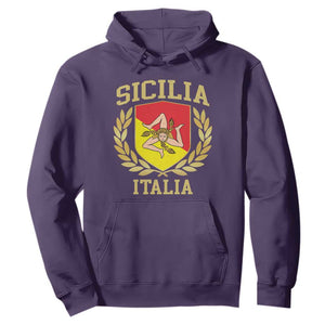 Sicilia Flag Sicily Palermo Italy Triskelion Hoodie TS11 Purple Print Your Wear