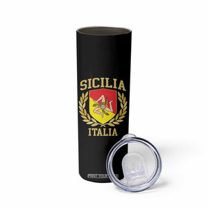 Sicilia Flag Sicily Palermo Italy Triskelion Skinny Tumbler TS11 Print Your Wear