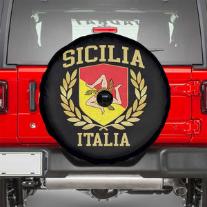 Sicilia Flag Sicily Palermo Italy Triskelion Spare Tire Cover TS11 Black Print Your Wear