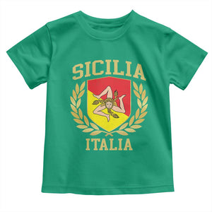 Sicilia Flag Sicily Palermo Italy Triskelion Toddler T Shirt TS11 Irish Green Print Your Wear