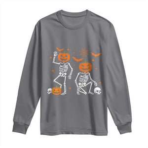 Funny Trump Hallloween Skeleton Pumpkin Political Satire Long Sleeve Shirt TS11 Charcoal Print Your Wear
