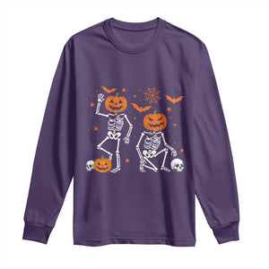 Funny Trump Hallloween Skeleton Pumpkin Political Satire Long Sleeve Shirt TS11 Purple Print Your Wear