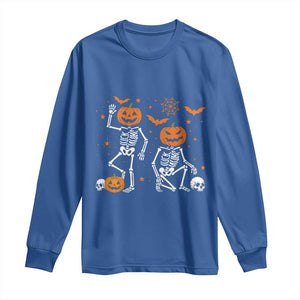 Funny Trump Hallloween Skeleton Pumpkin Political Satire Long Sleeve Shirt TS11 Royal Blue Print Your Wear