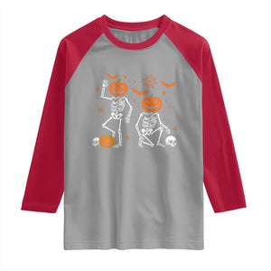 Funny Trump Hallloween Skeleton Pumpkin Political Satire Raglan Shirt TS11 Sport Gray Red Print Your Wear