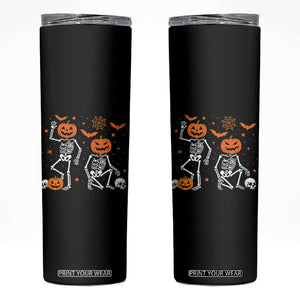 Funny Trump Hallloween Skeleton Pumpkin Political Satire Skinny Tumbler TS11 Black Print Your Wear