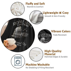 Rome Colosseum Italy Throw Blanket Caput Mindi The Eternal City Amphitheatre Ancient TS11 Print Your Wear