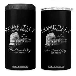 Rome Colosseum Italy 4 in 1 Can Cooler Tumbler Caput Mindi The Eternal City Amphitheatre Ancient TS11 One Size: 16 oz Black Print Your Wear