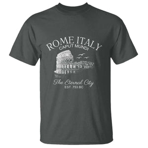 Rome Colosseum Italy T Shirt - Caput Mundi The Eternal City Amphitheatre Ancient History Tee TS11 Dark Heather Print Your Wear