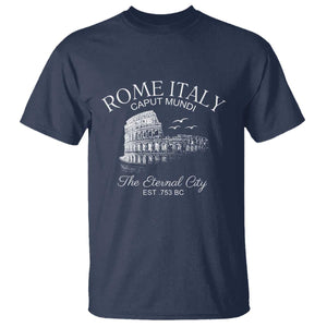 Rome Colosseum Italy T Shirt - Caput Mundi The Eternal City Amphitheatre Ancient History Tee TS11 Navy Print Your Wear
