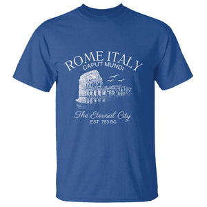 Rome Colosseum Italy T Shirt - Caput Mundi The Eternal City Amphitheatre Ancient History Tee TS11 Royal Blue Print Your Wear