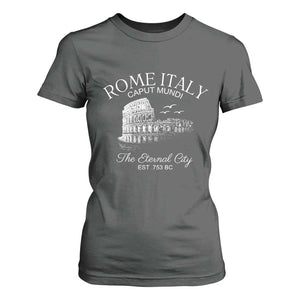 Rome Colosseum Italy T Shirt For Women Caput Mindi The Eternal City Amphitheatre Ancient TS11 Dark Heather Print Your Wear